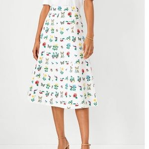 Botanical Seamed Midi Skirt